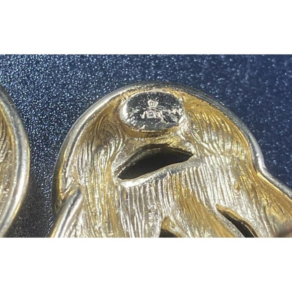 GIVENCHY Signed Triple Knot Clip On Earrings Gold Tone Vintage - Picture 5 of 6